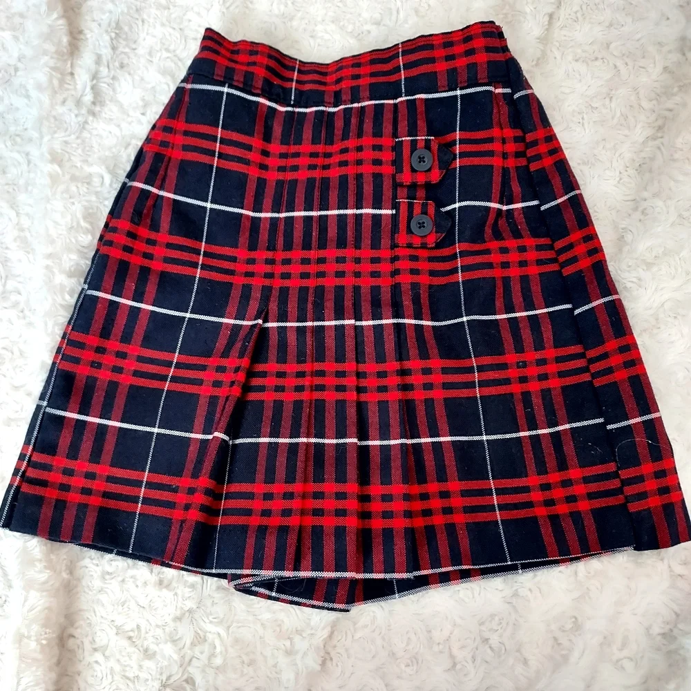 CKW School Uniform Red Tartan plaid skort size 5Y Academia - Picture 1 of 7